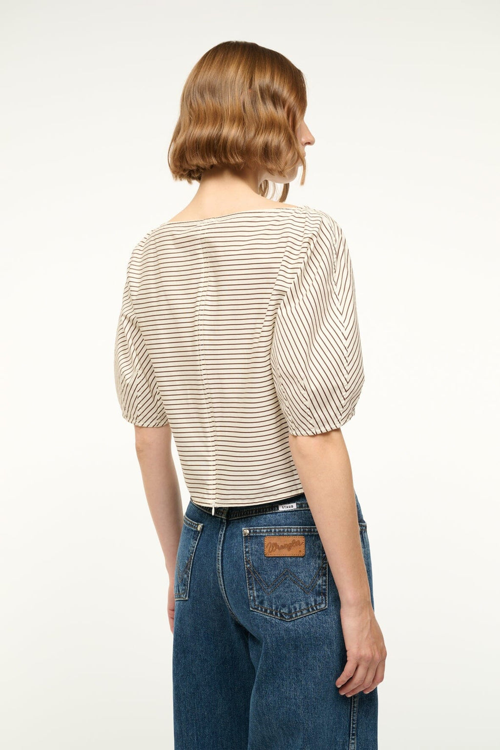 DIDI TOP | IVORY DARK OAK MICRO STRIPE