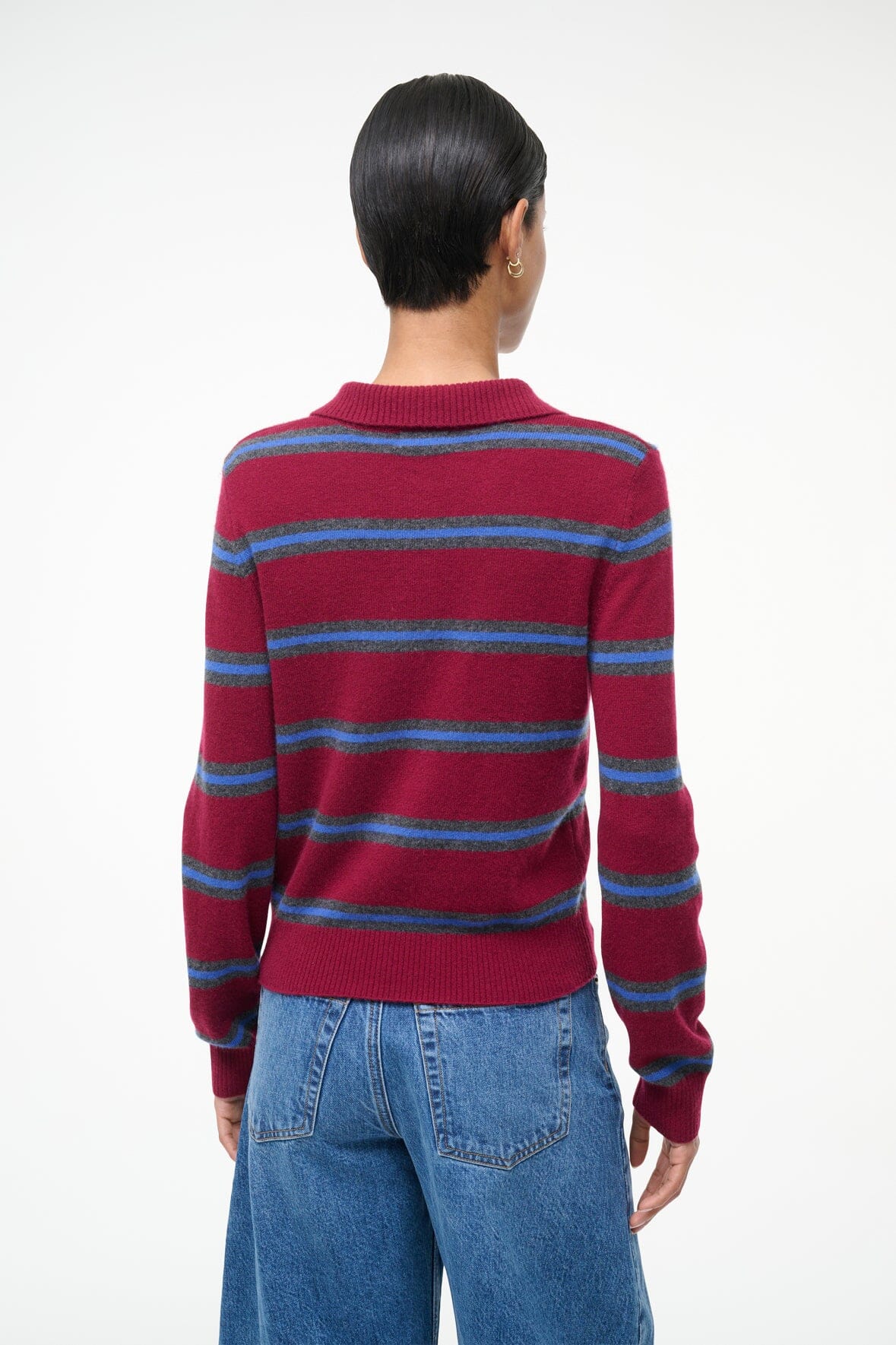 GEMMA CASHMERE SWEATER | CRIMSON STRIPE