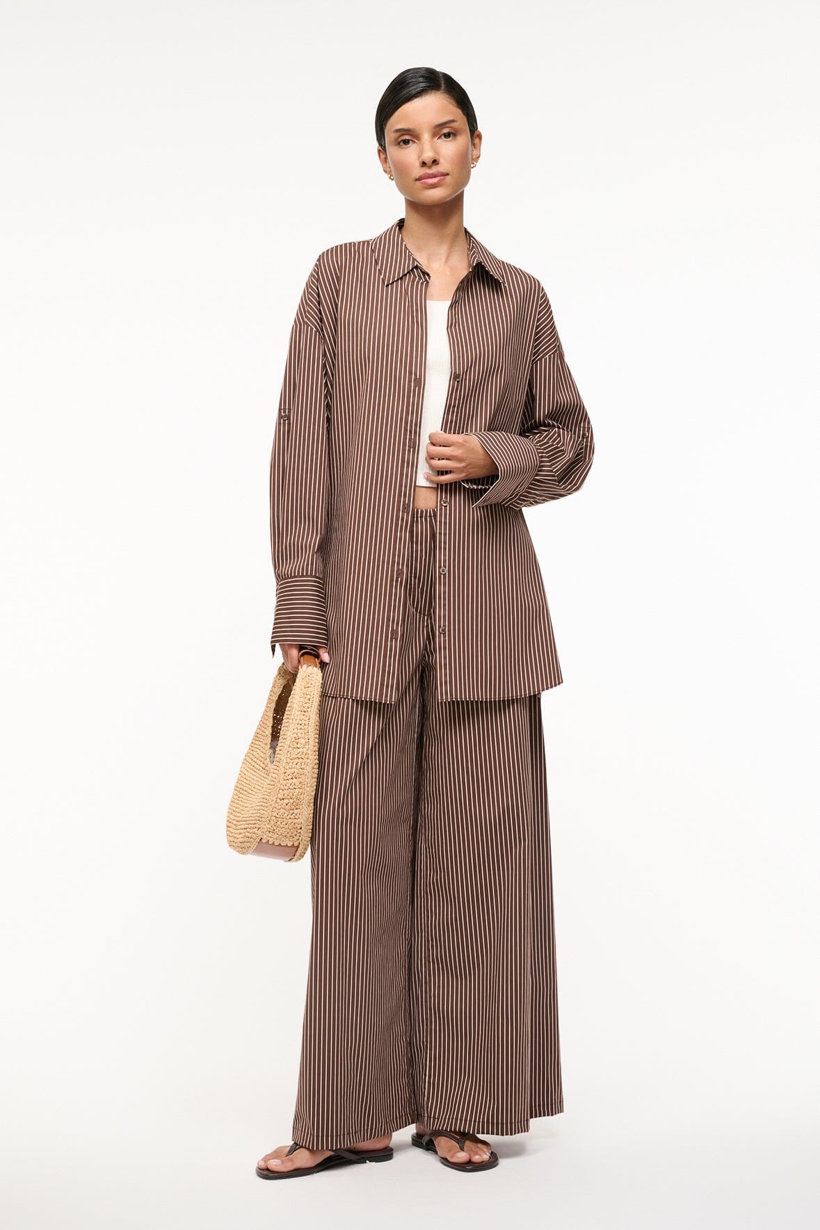 SANDBAR TOP | DARK OAK MICRO STRIPE