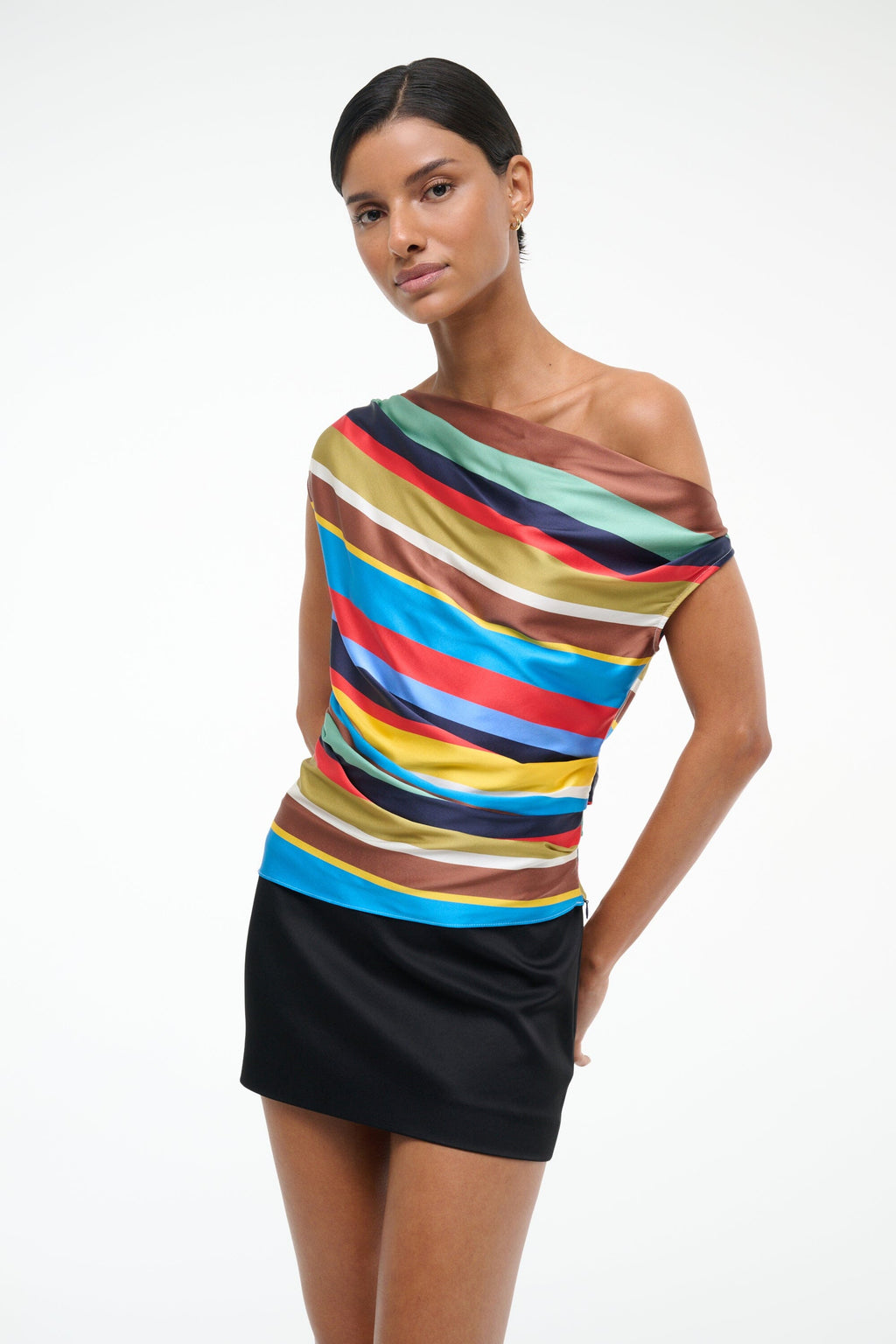 PHARE SILK TOP | MARKET STRIPE