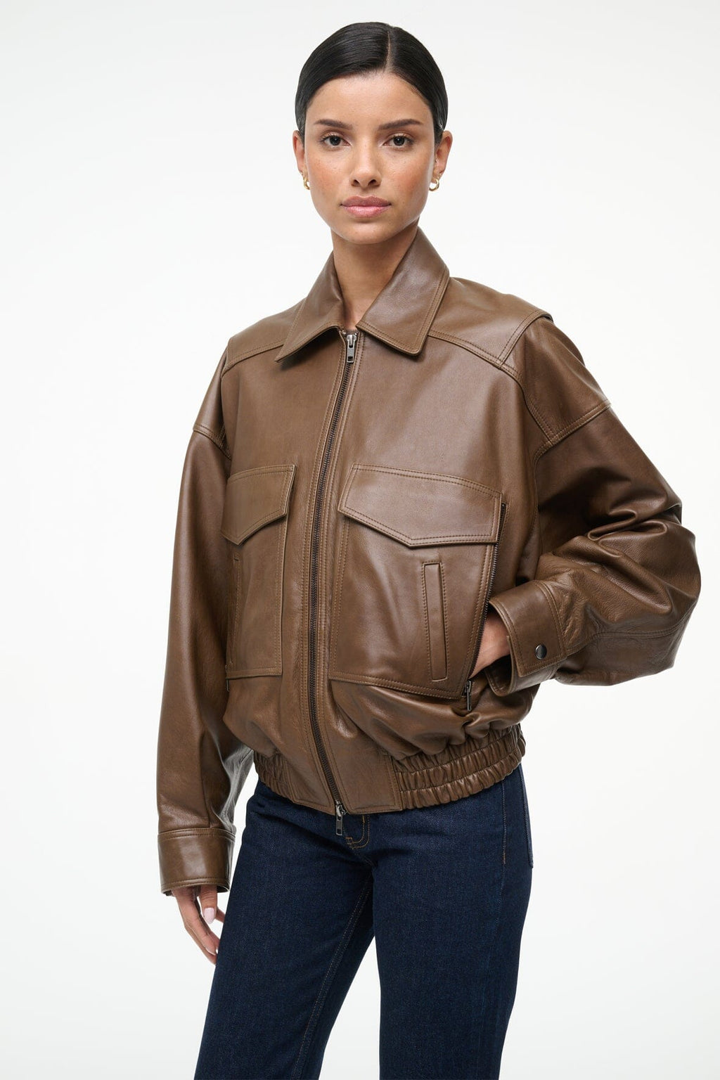 EUGENE LEATHER JACKET | TRUFFLE