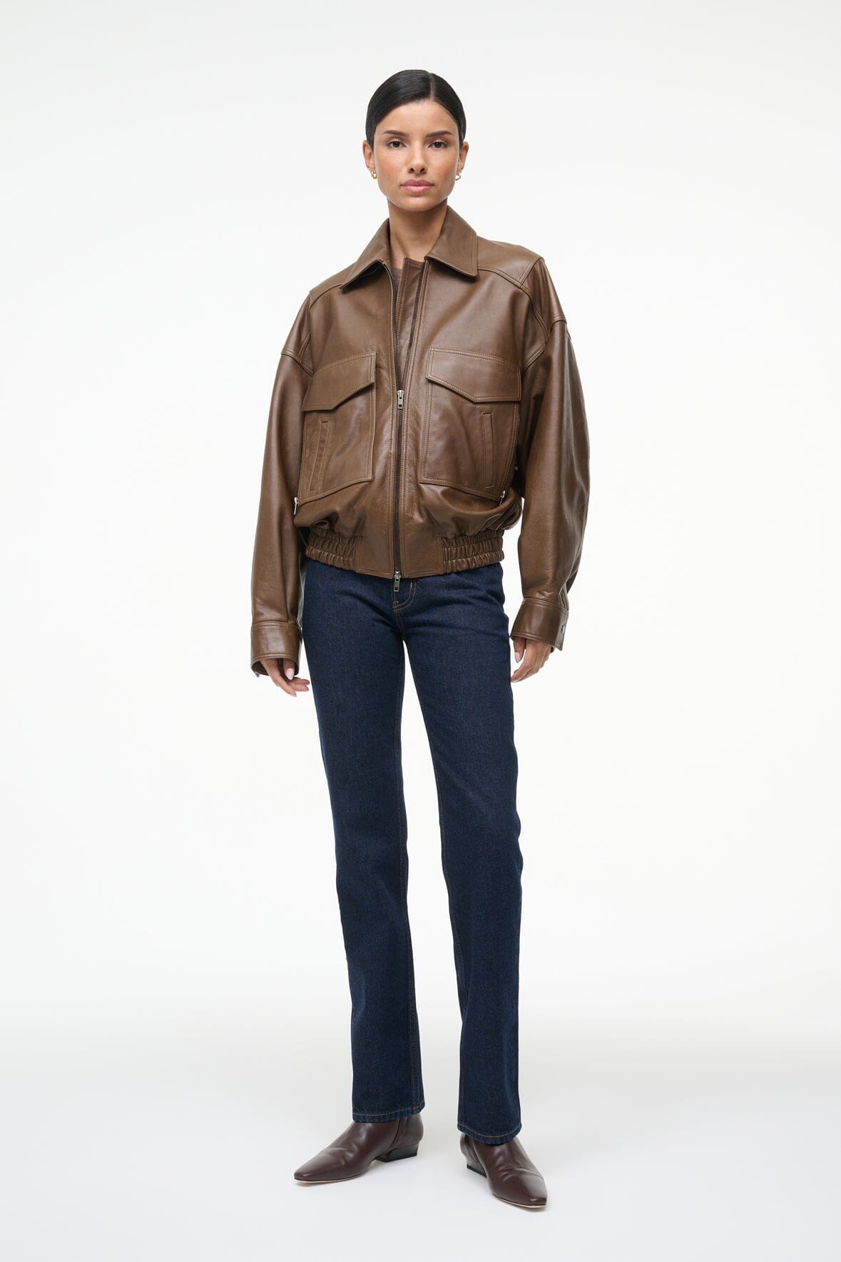 EUGENE LEATHER JACKET | TRUFFLE