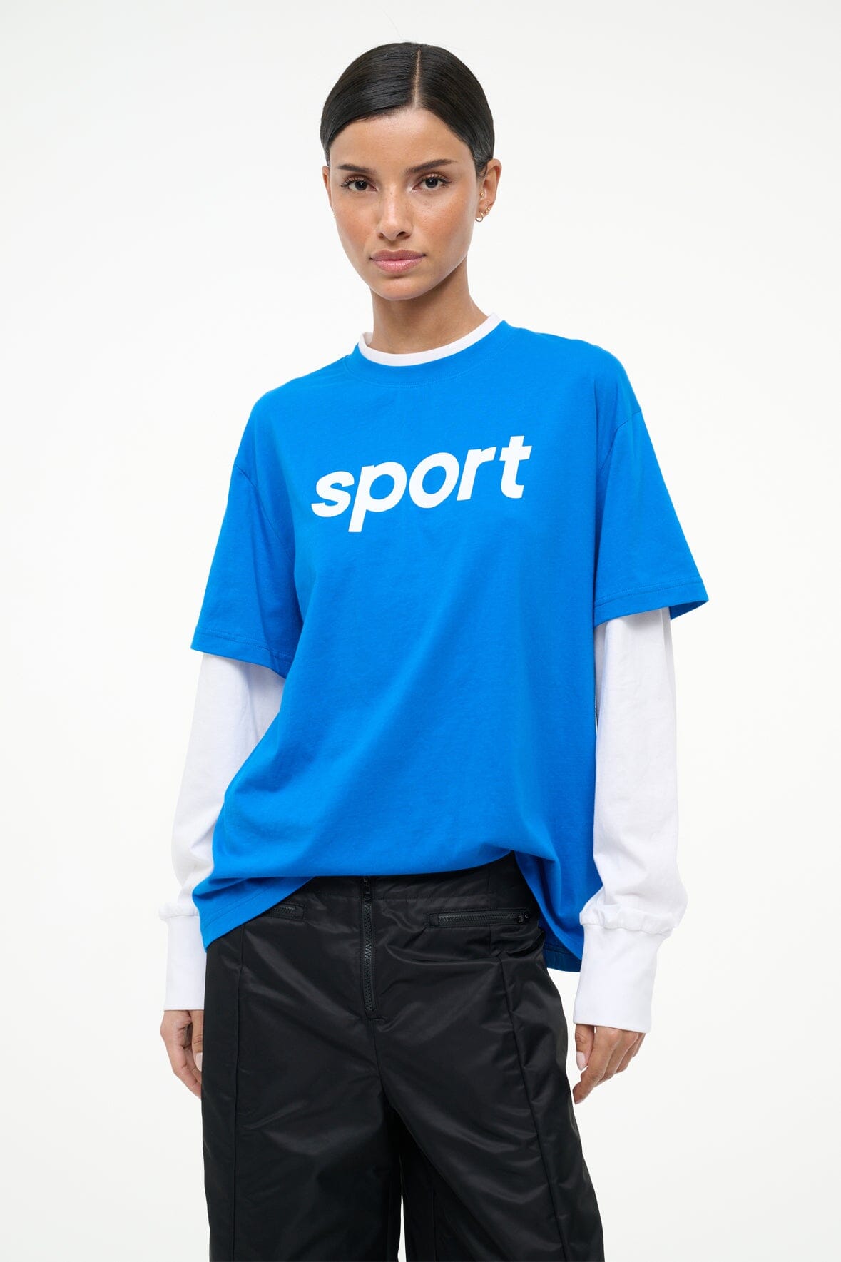 JUNIOR LONG SLEEVE TEE | VARSITY BLUE WHITE