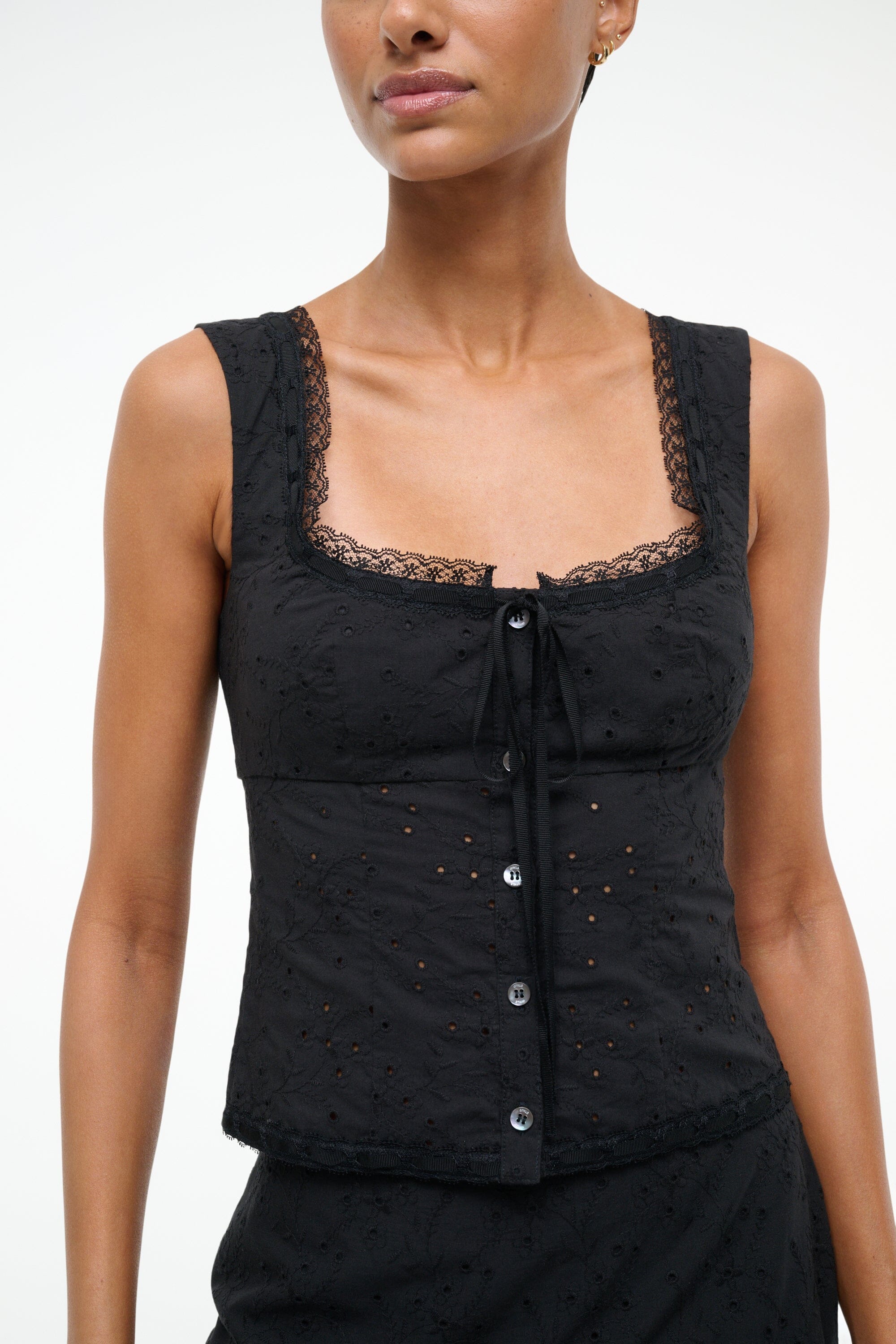 LOU TOP | BLACK EYELET