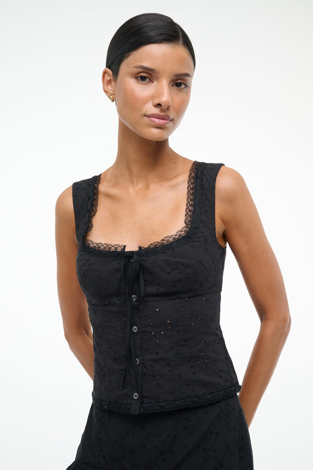 LOU TOP | BLACK EYELET