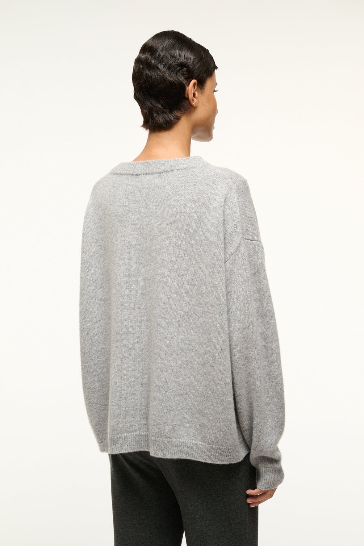 SERRANO CASHMERE RELAXED CREW | HEATHER GREY