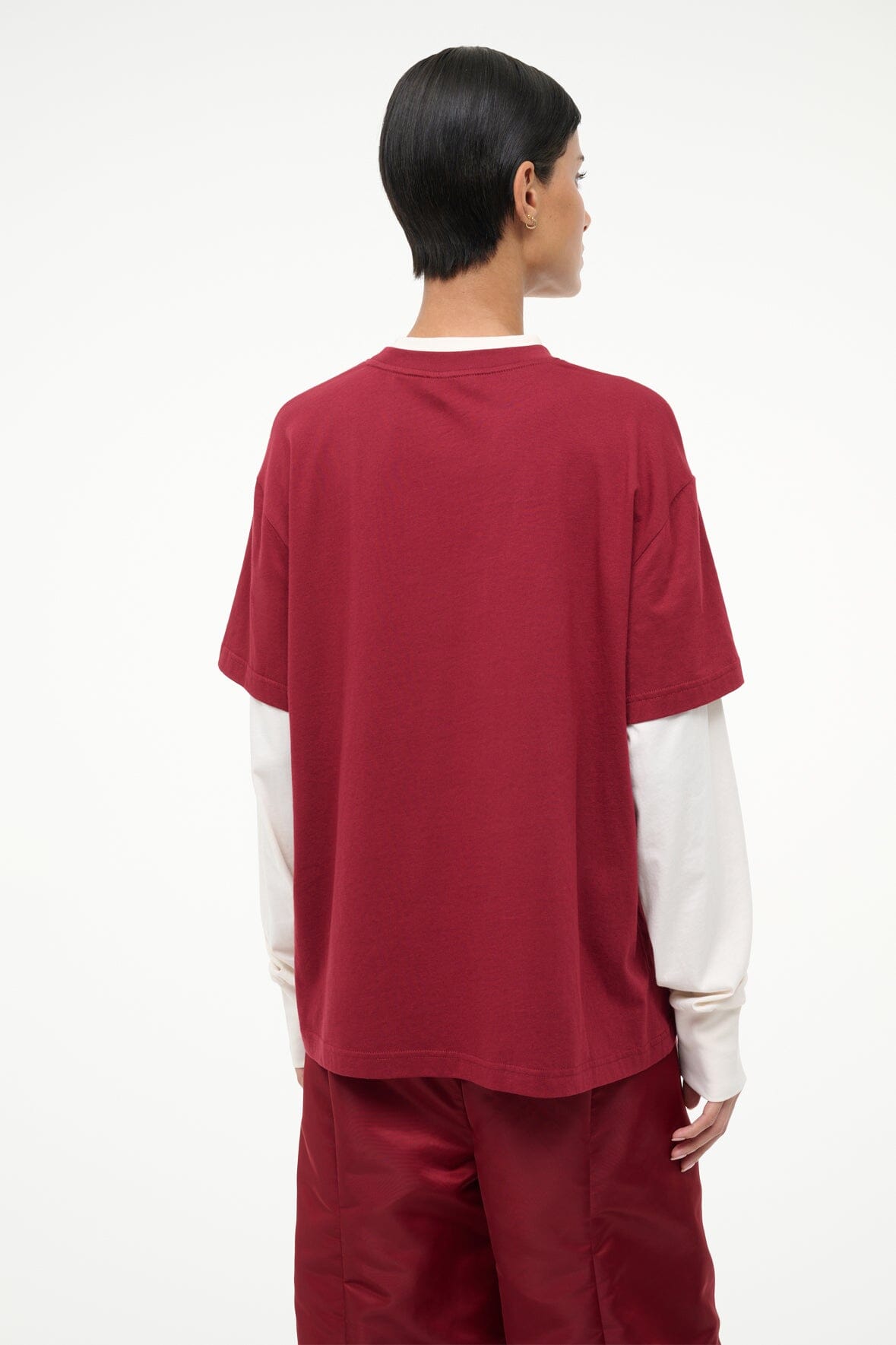 JUNIOR LONG SLEEVE TEE | IVORY DEEP RED