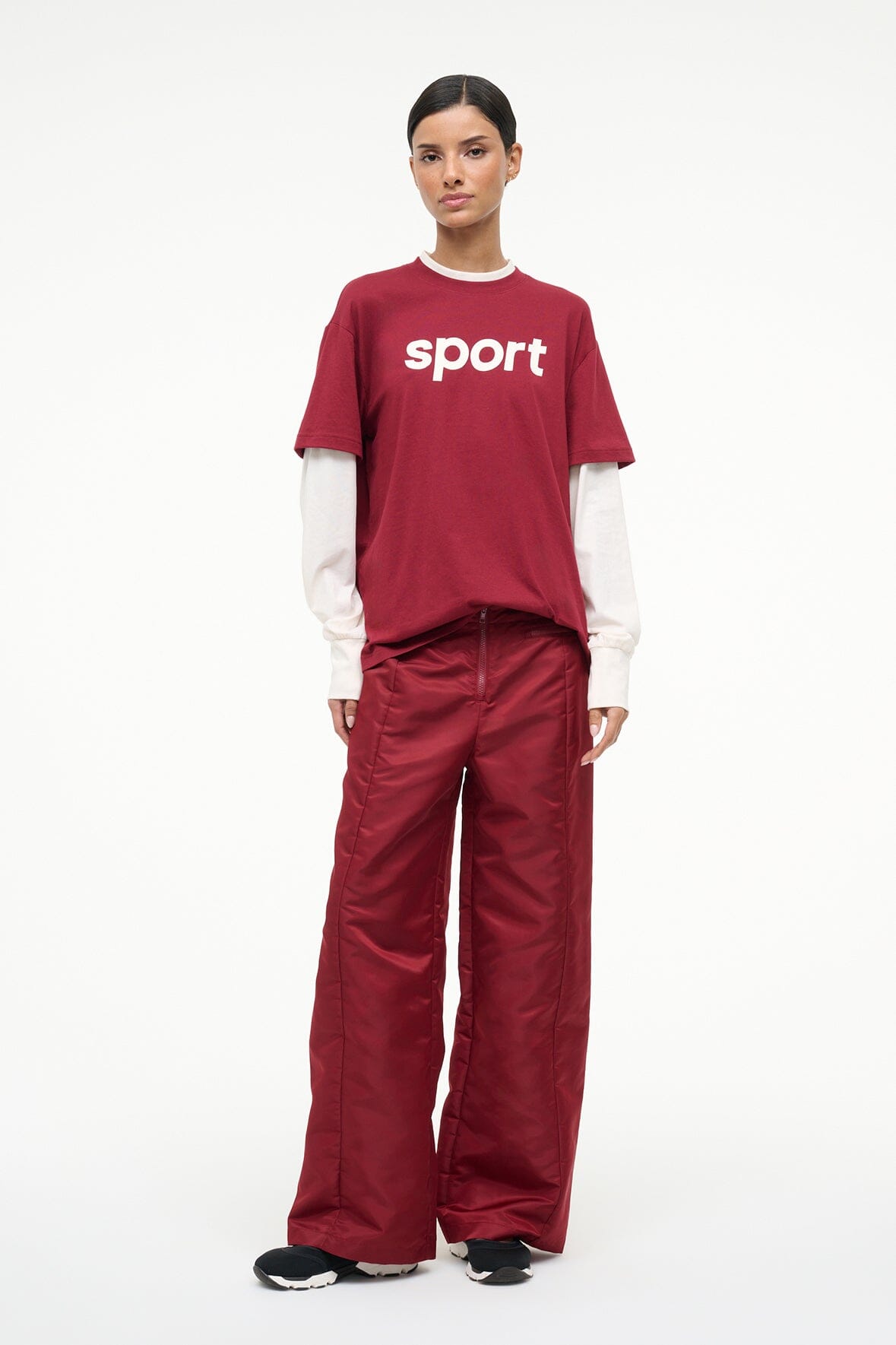 JUNIOR LONG SLEEVE TEE | IVORY DEEP RED