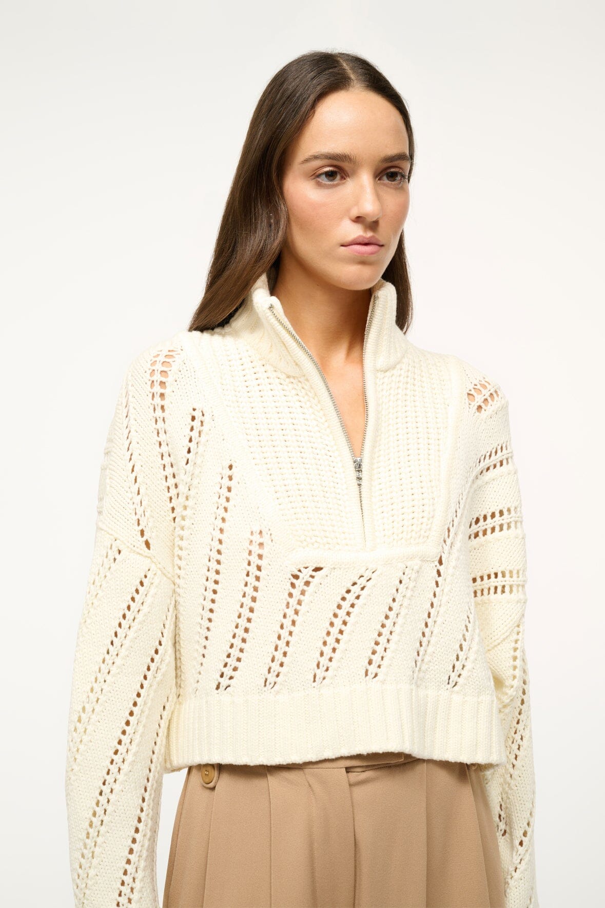 CROPPED HAMPTON SWEATER | IVORY