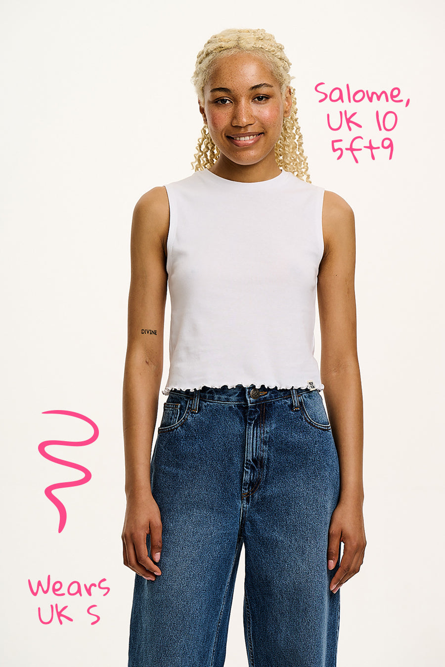 Etta - Sleeveless Cotton Tee in White