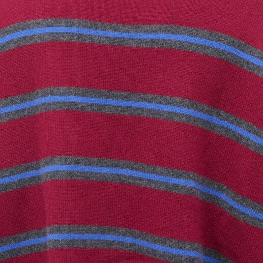 SERRANO CASHMERE RELAXED CREW | CRIMSON STRIPE