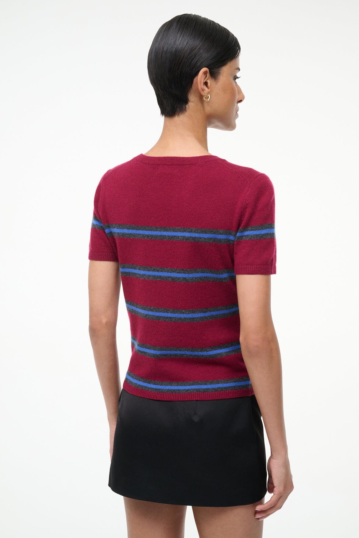 EASY CASHMERE TEE | CRIMSON STRIPE