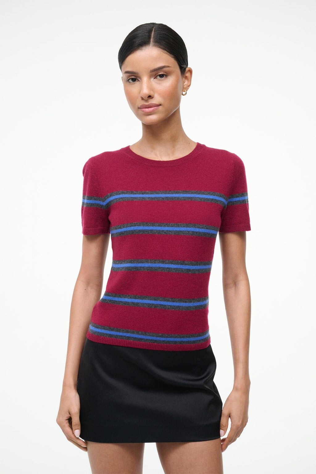 EASY CASHMERE TEE | CRIMSON STRIPE