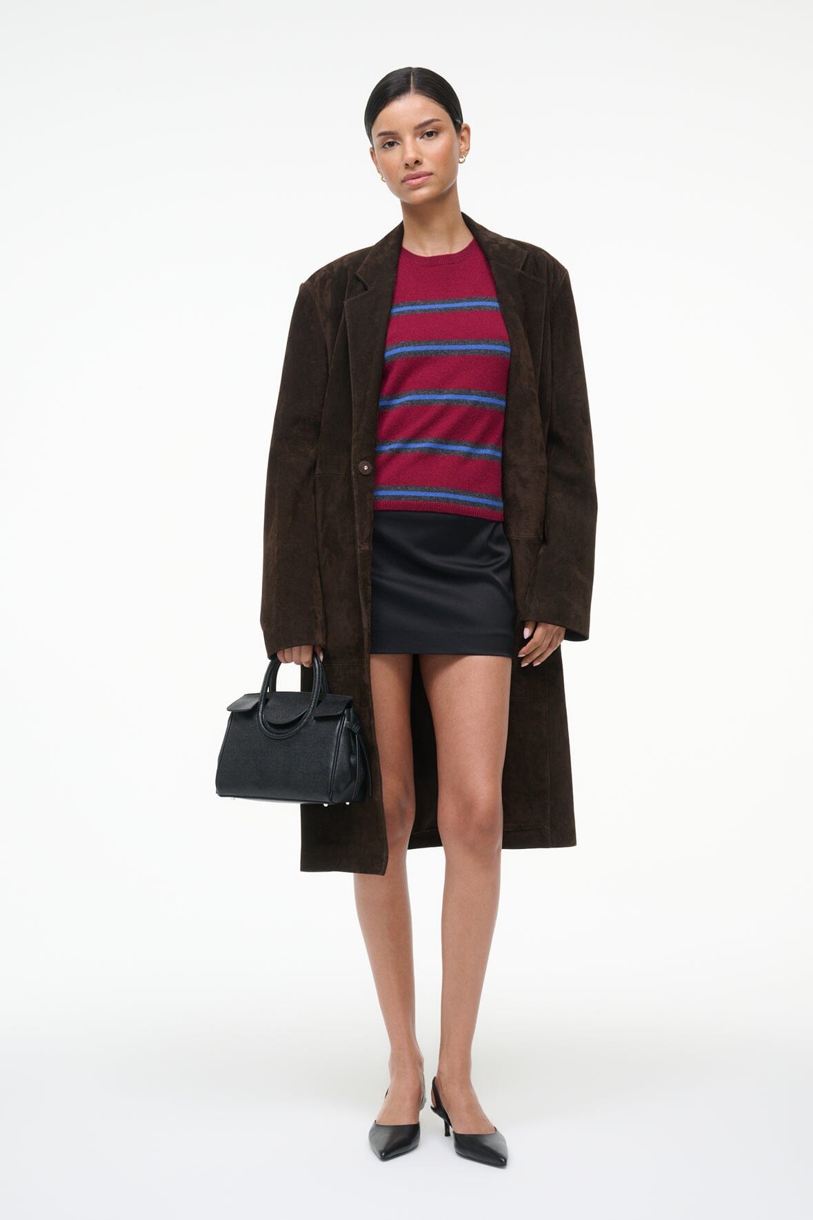 EASY CASHMERE TEE | CRIMSON STRIPE