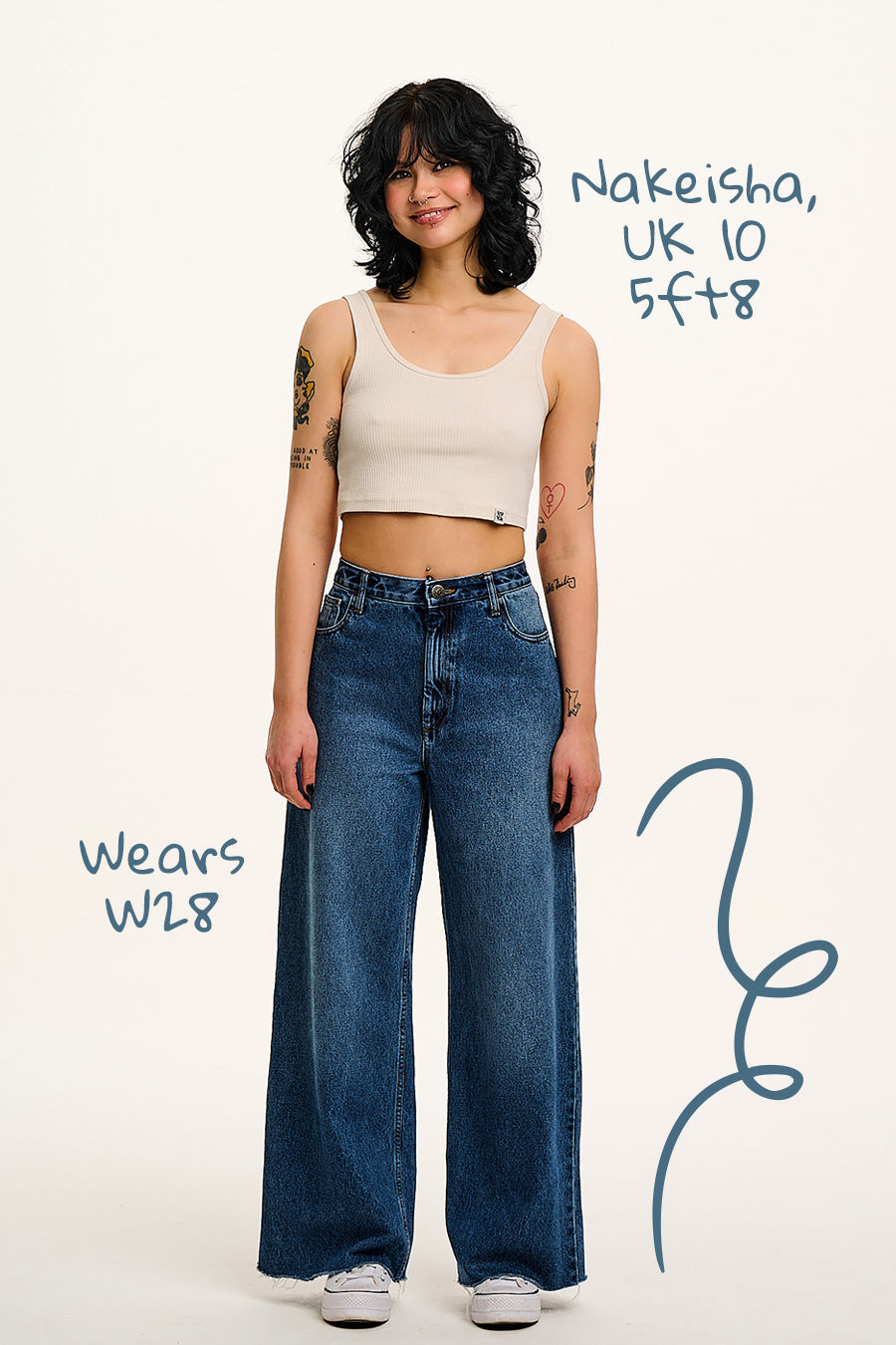 Carter - High Waisted Denim Jeans in Vintage Wash Blue