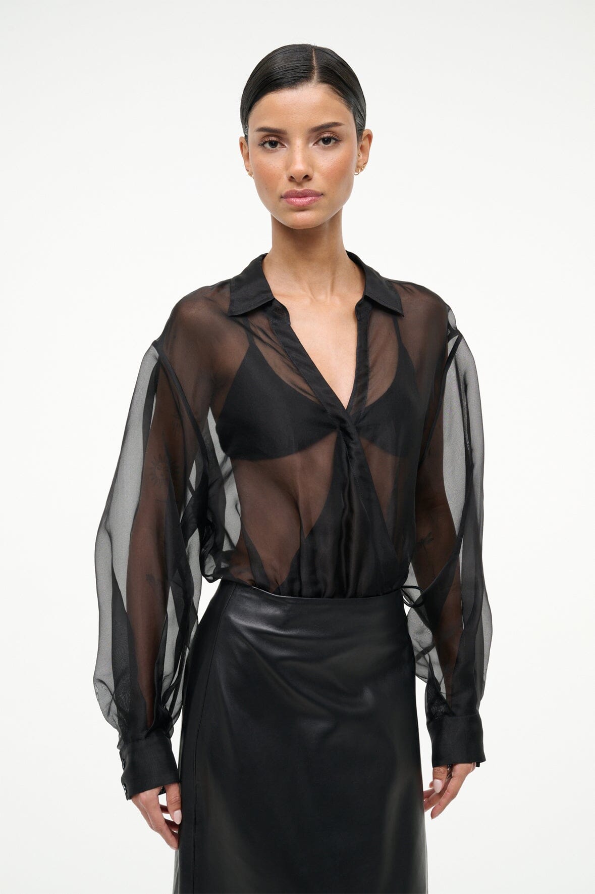 EVE SILK BODYSUIT | BLACK