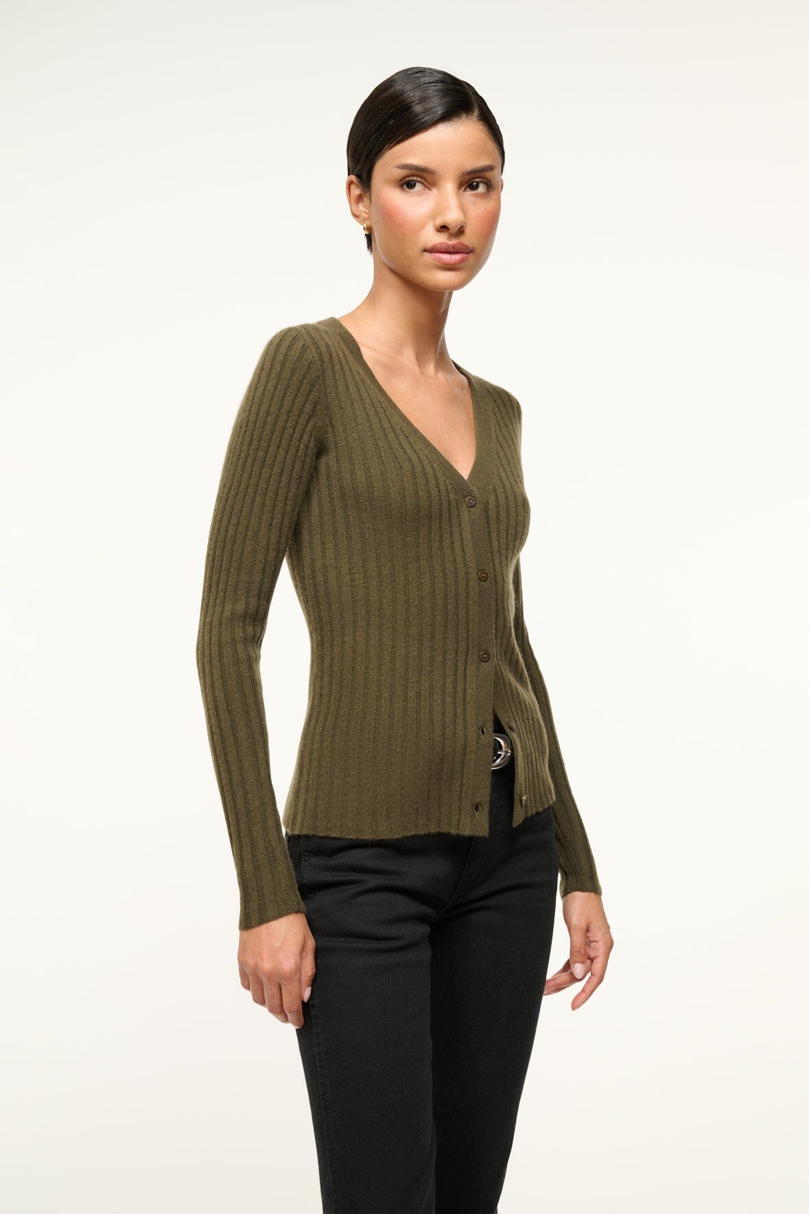 CARGO CASHMERE SWEATER | DARK OLIVE