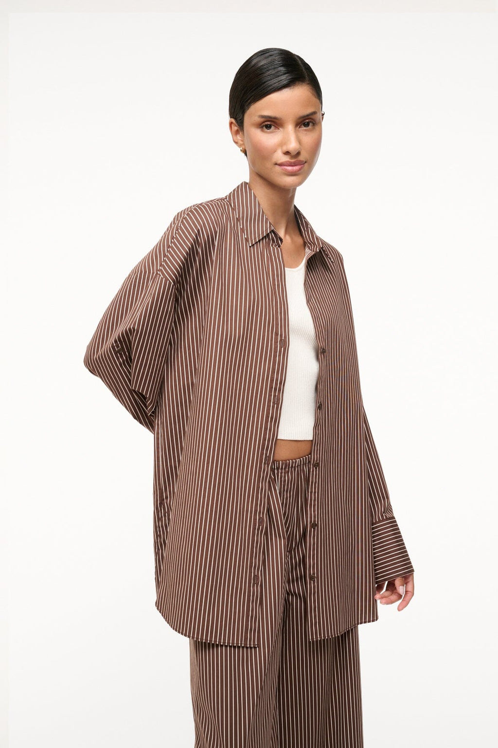 SANDBAR TOP | DARK OAK MICRO STRIPE