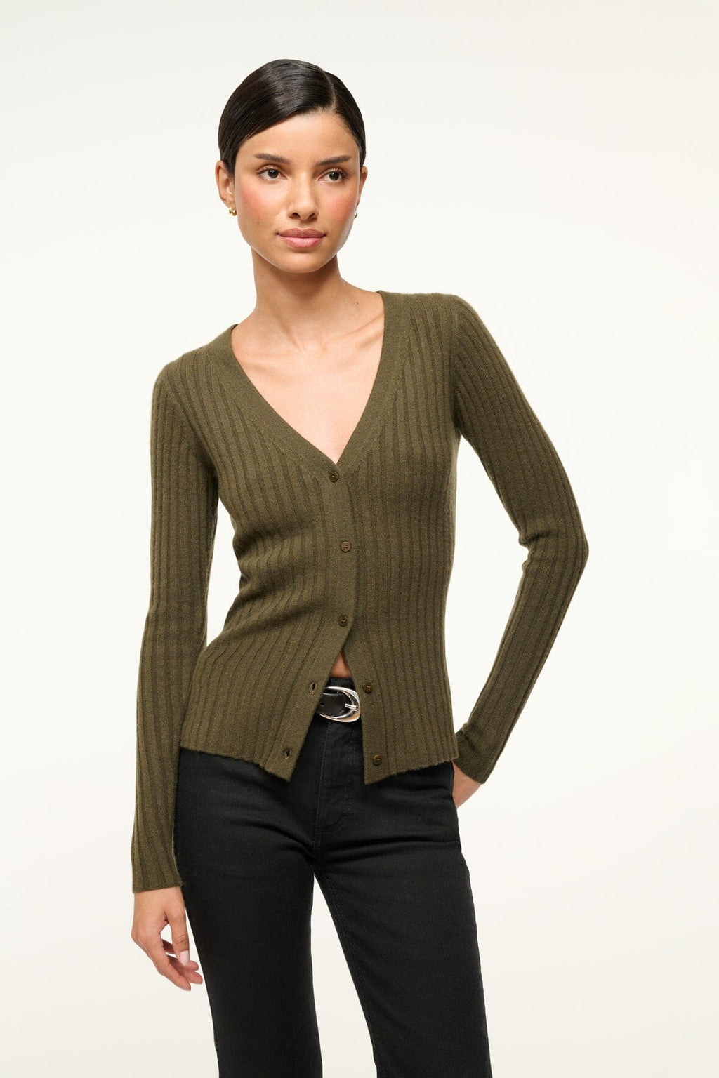 CARGO CASHMERE SWEATER | DARK OLIVE