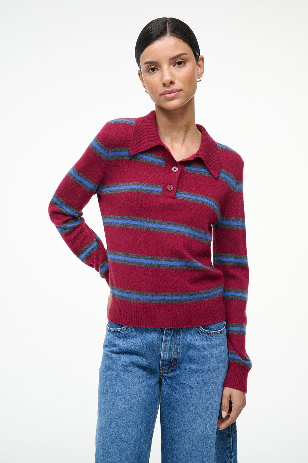 GEMMA CASHMERE SWEATER | CRIMSON STRIPE