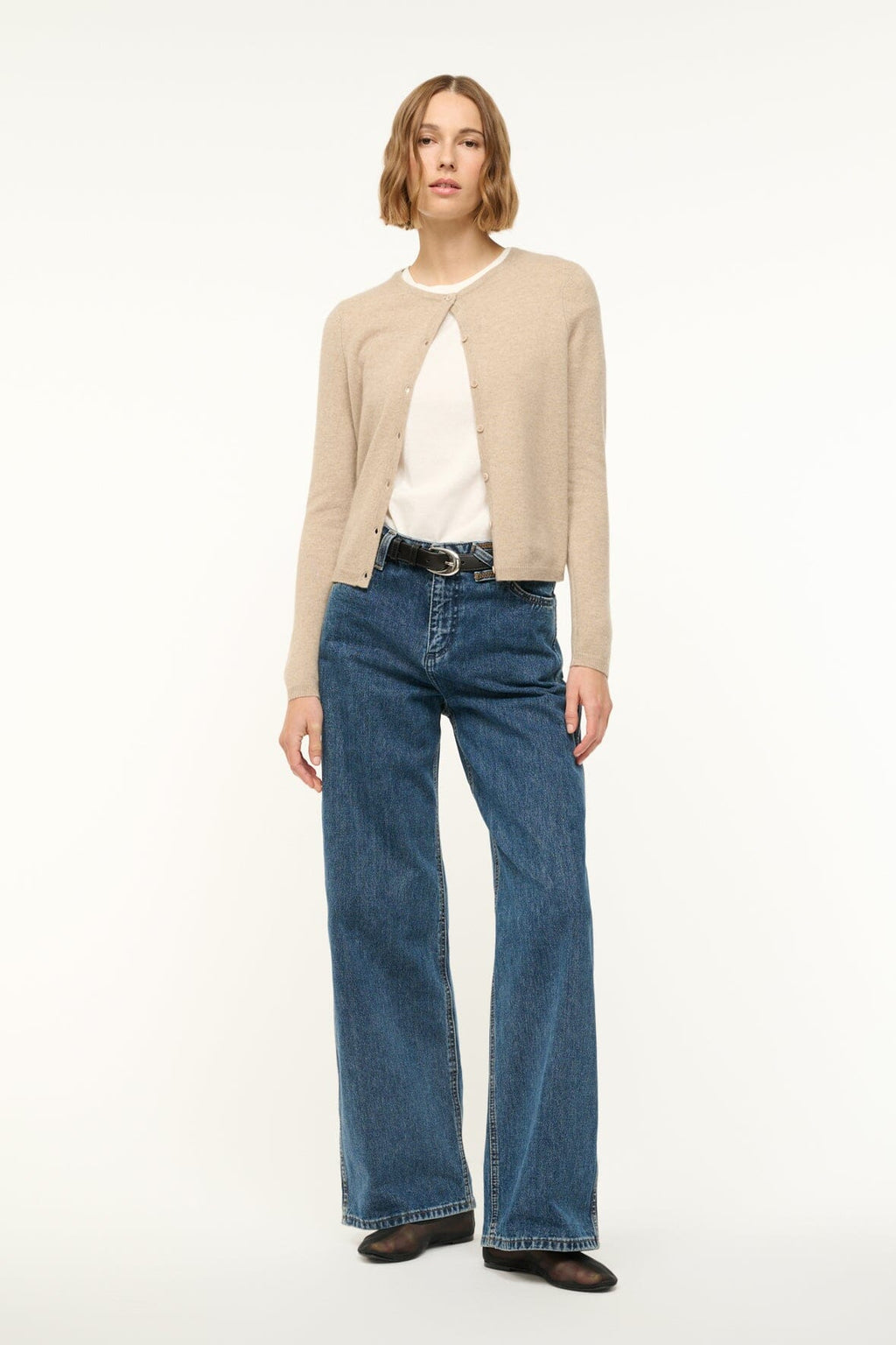 MIDNIGHT CASHMERE CARDIGAN | STONE