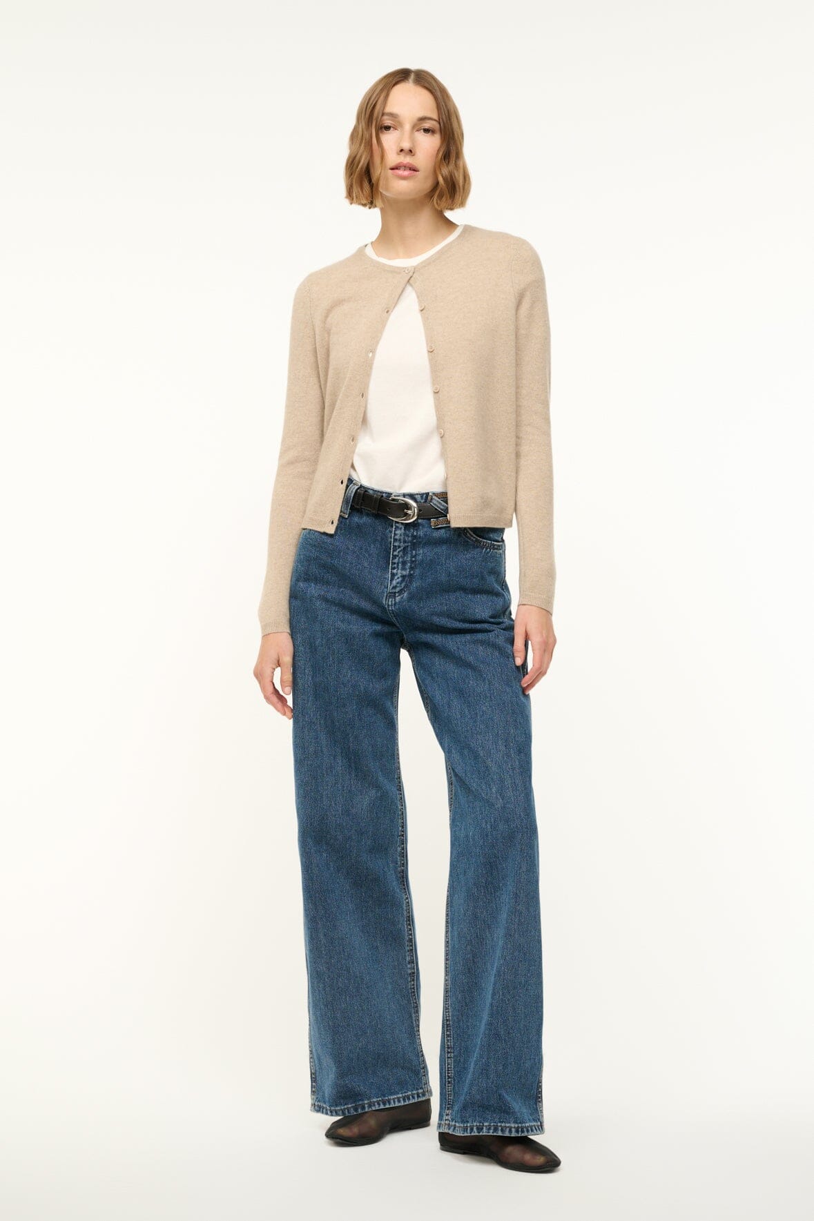 MIDNIGHT CASHMERE CARDIGAN | STONE