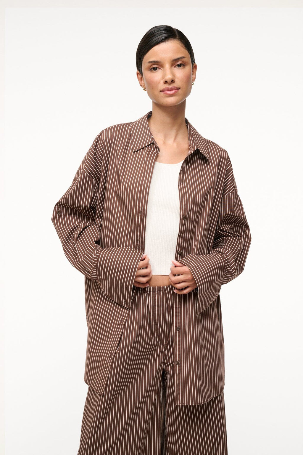 SANDBAR TOP | DARK OAK MICRO STRIPE