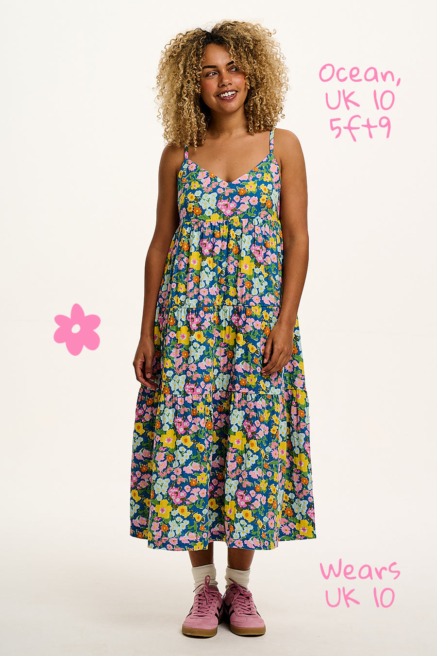 Mable - Maxi Dress in Island Blooms Scribbled Floral Print