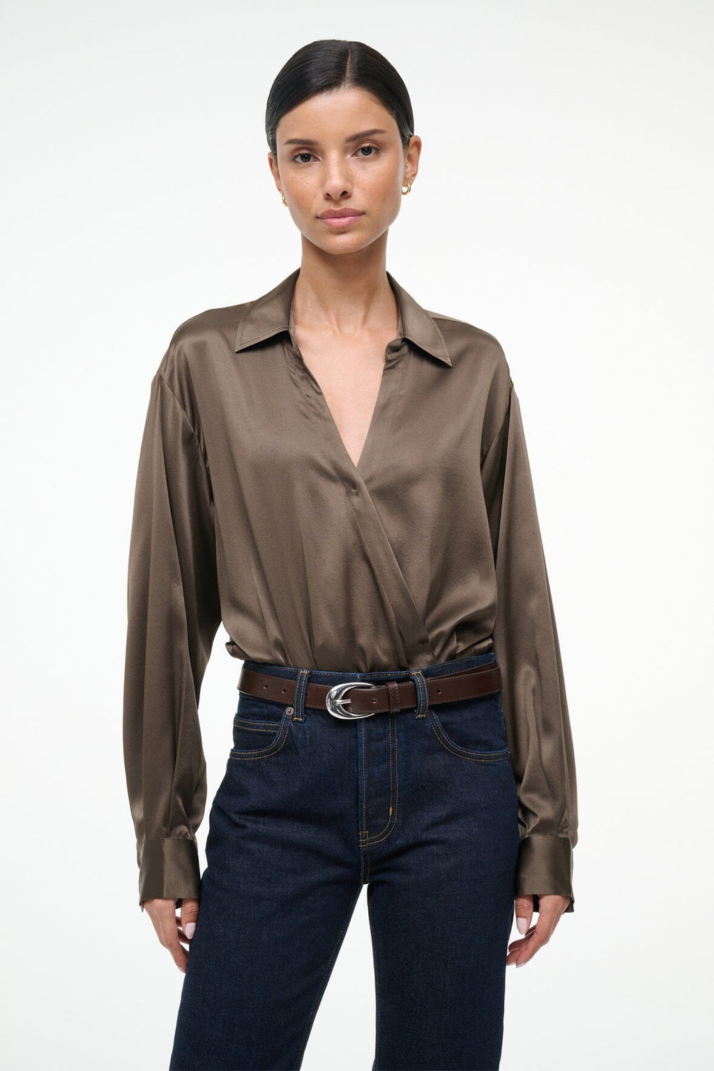 EVE SILK BODYSUIT | TAUPE