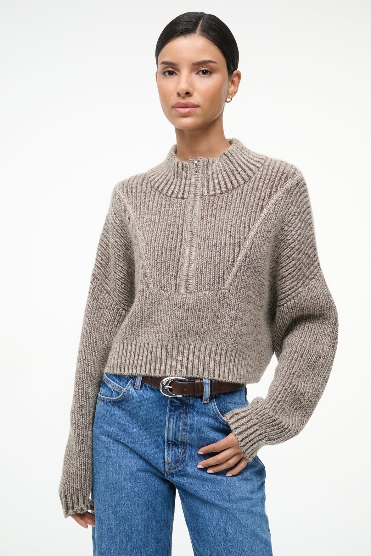 CROPPED HAMPTON SWEATER | BISQUE