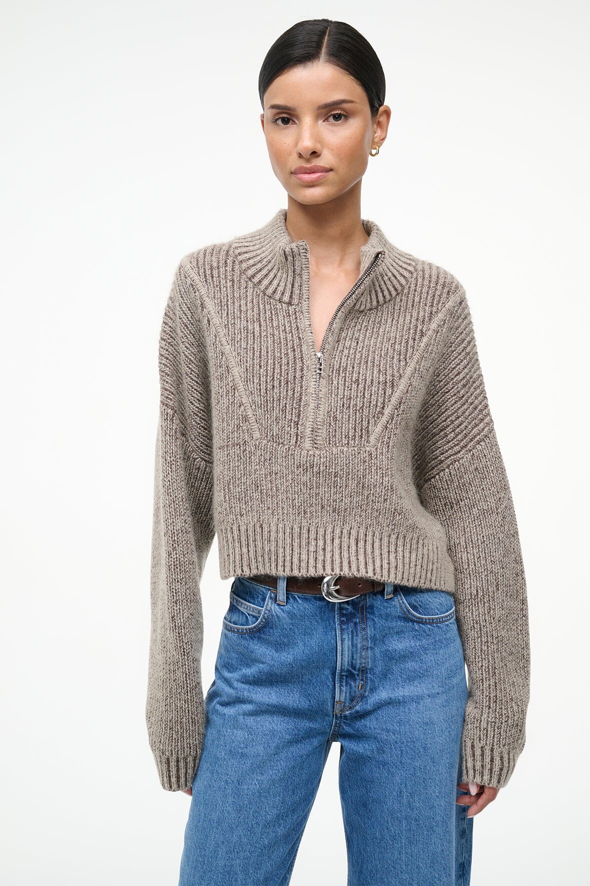 CROPPED HAMPTON SWEATER | BISQUE