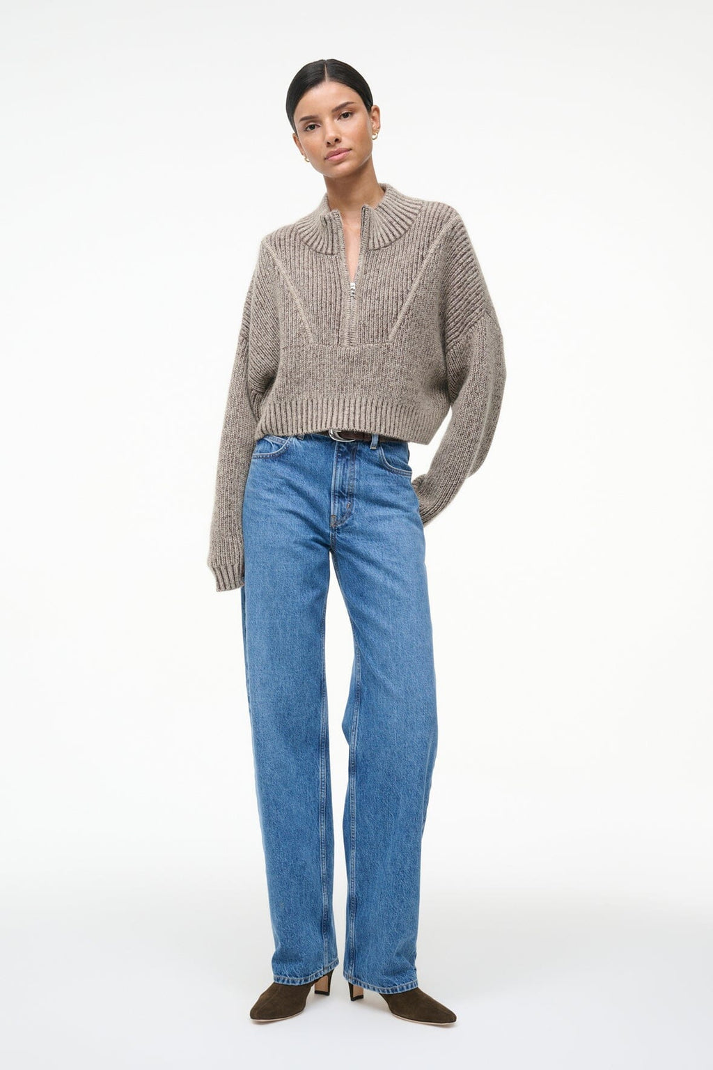 CROPPED HAMPTON SWEATER | BISQUE