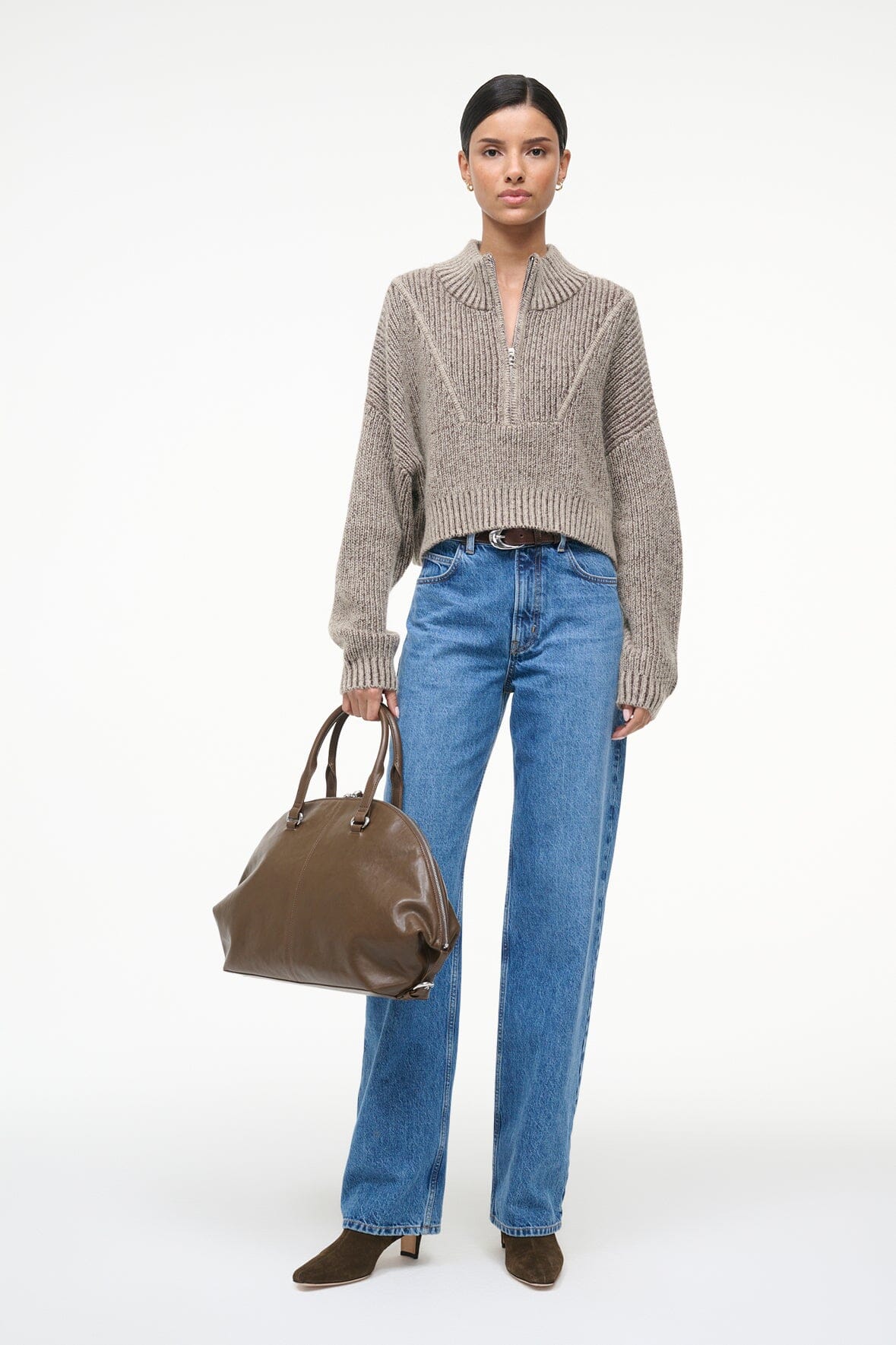CROPPED HAMPTON SWEATER | BISQUE