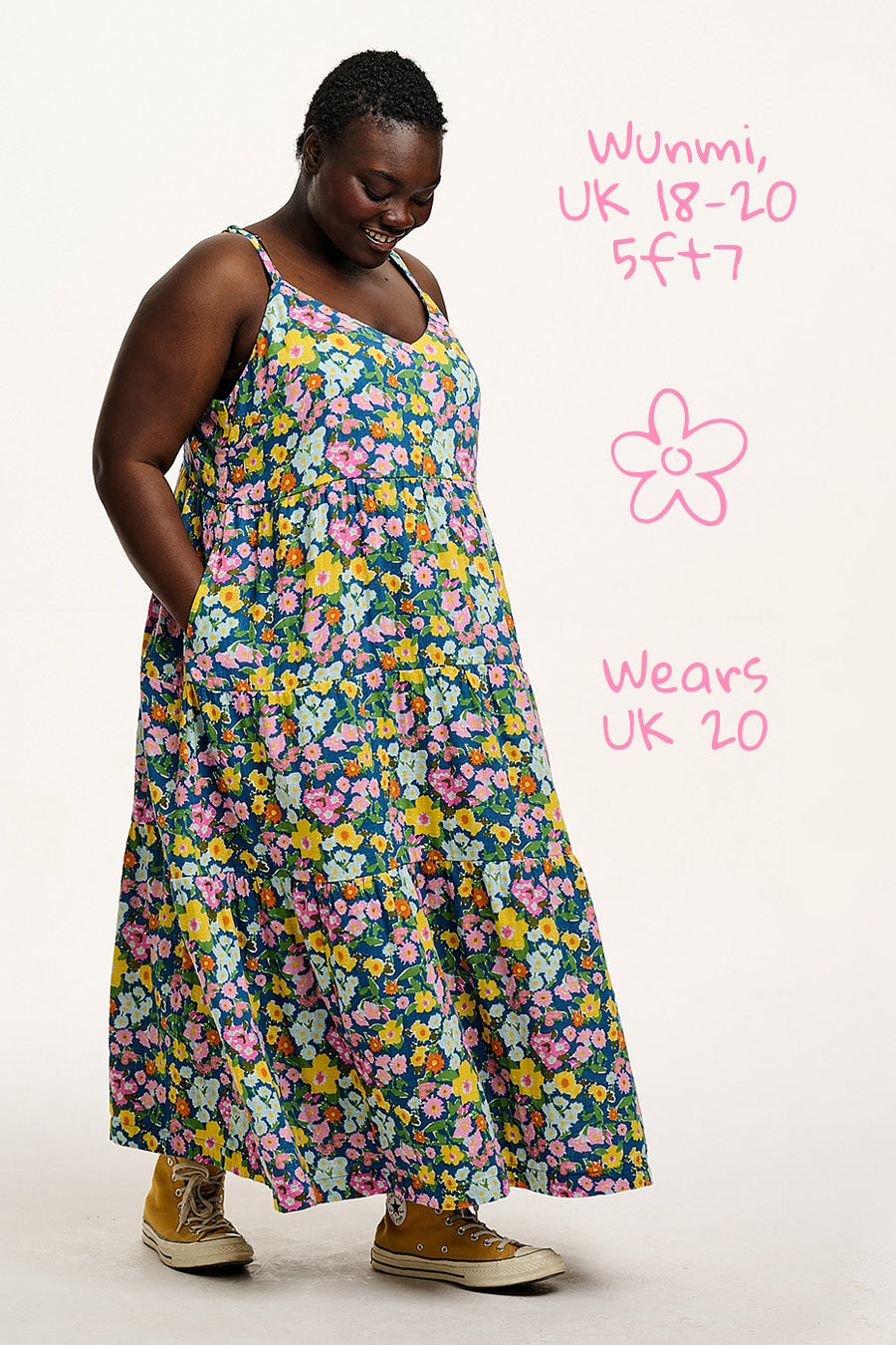 Mable - Maxi Dress in Island Blooms Scribbled Floral Print