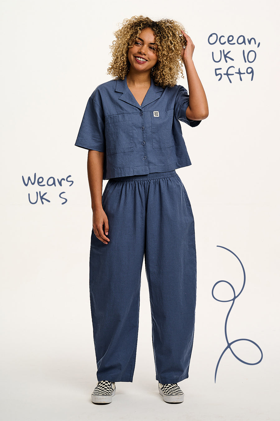 Alfie - Cotton & Linen Shirt in Vintage Indigo