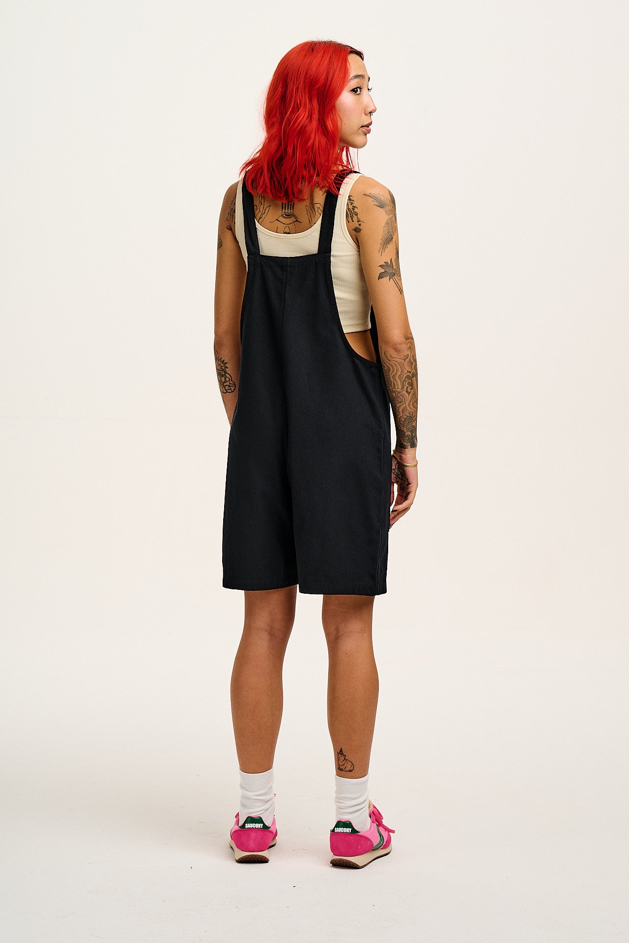 Original - Cotton Dungaree Shorts in Black