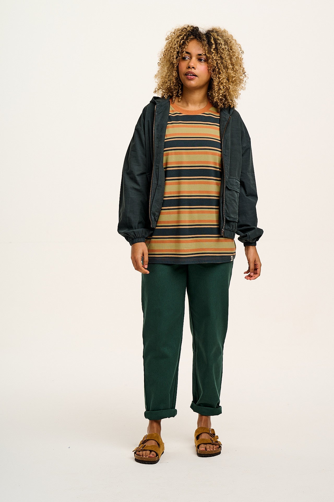 Addison - Cotton Jeans in Posy Green