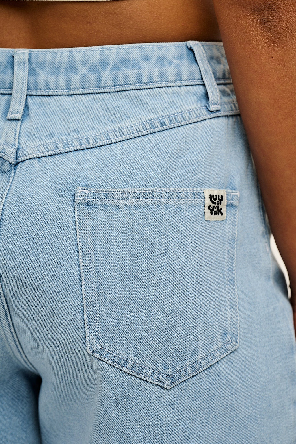 Lexi - High Waist Denim Shorts in Light Wash Blue