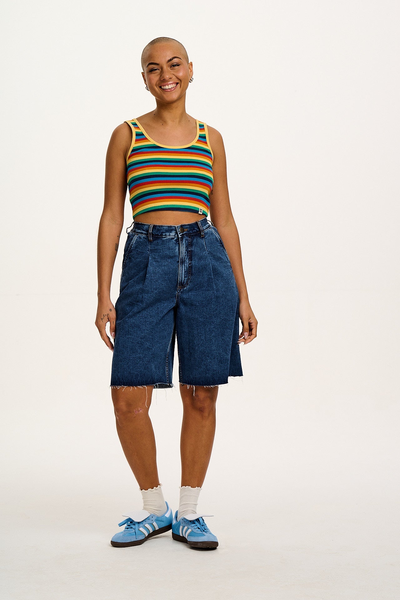 Josy - Vest Top in Rainbow Stripe