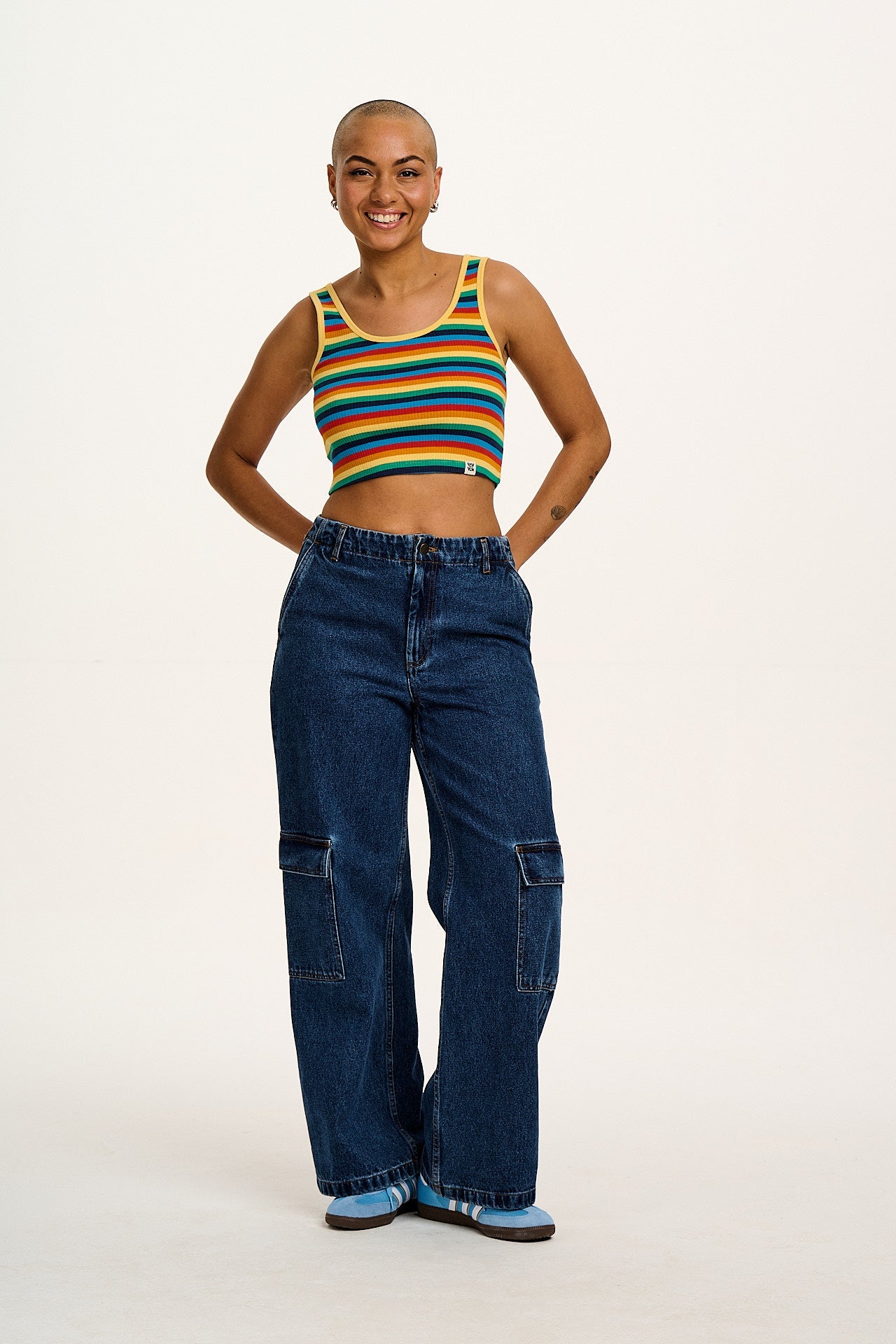 Josy - Vest Top in Rainbow Stripe