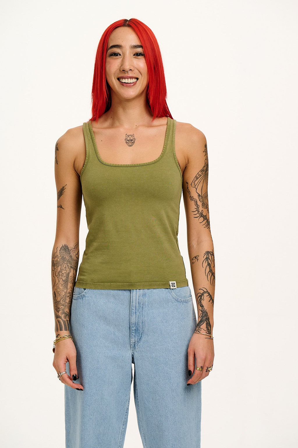 Jett - Vest Top in Herb Garden Green