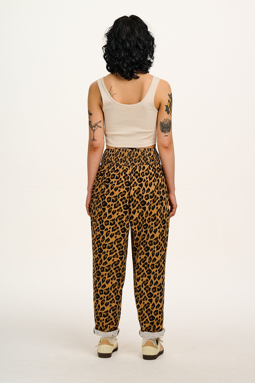 Alexa - Cotton Trousers in Leopard Print