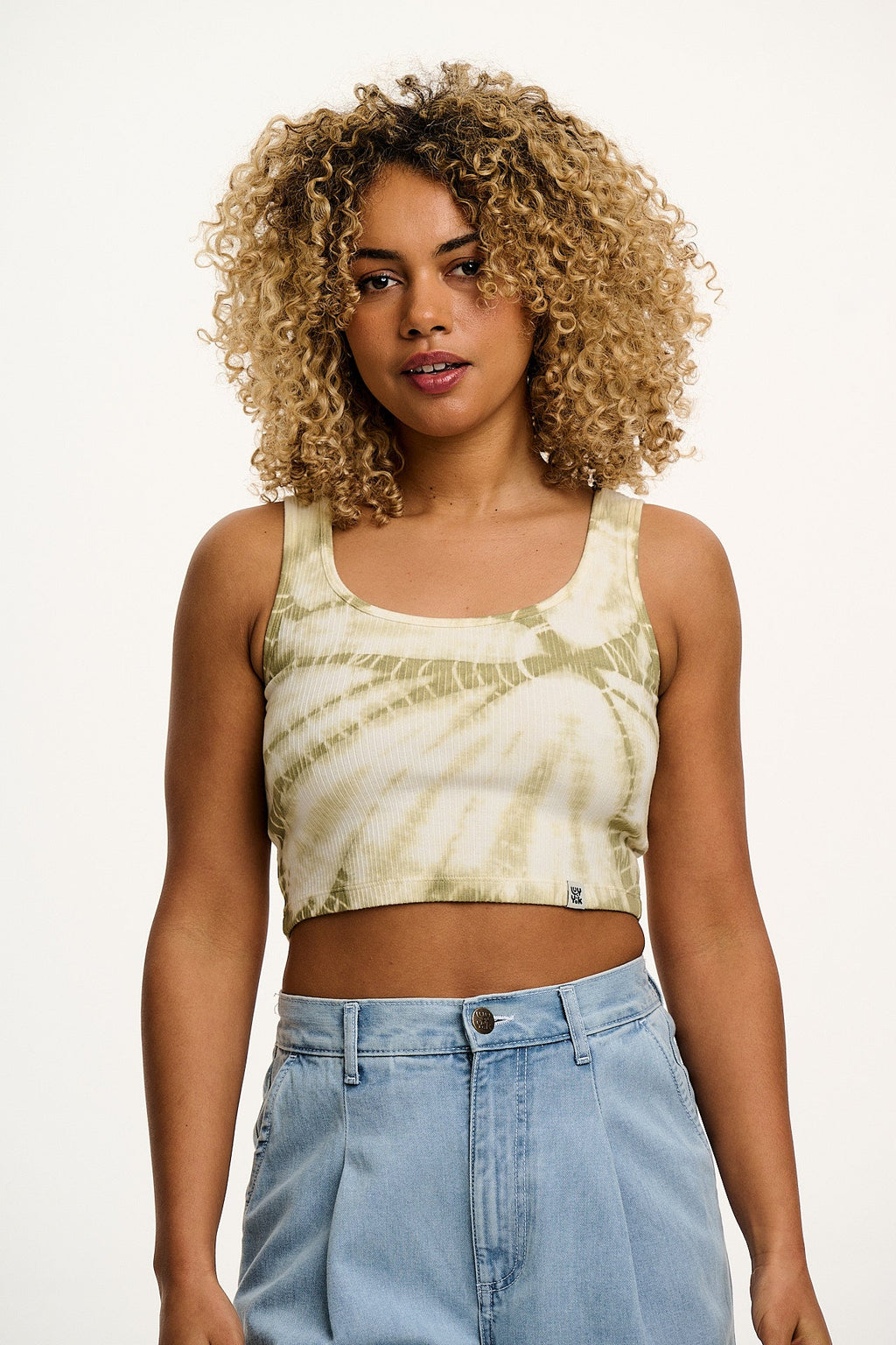 Josy - Vest Top in Green Tie Dye