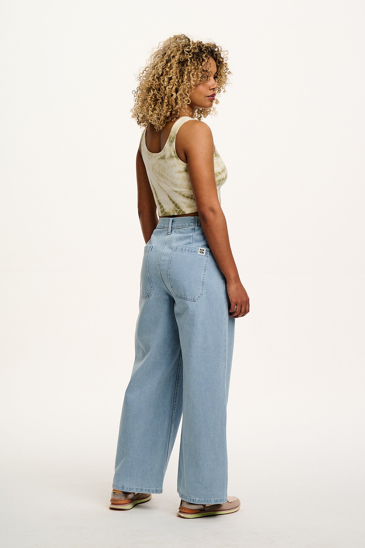 Josy - Vest Top in Green Tie Dye