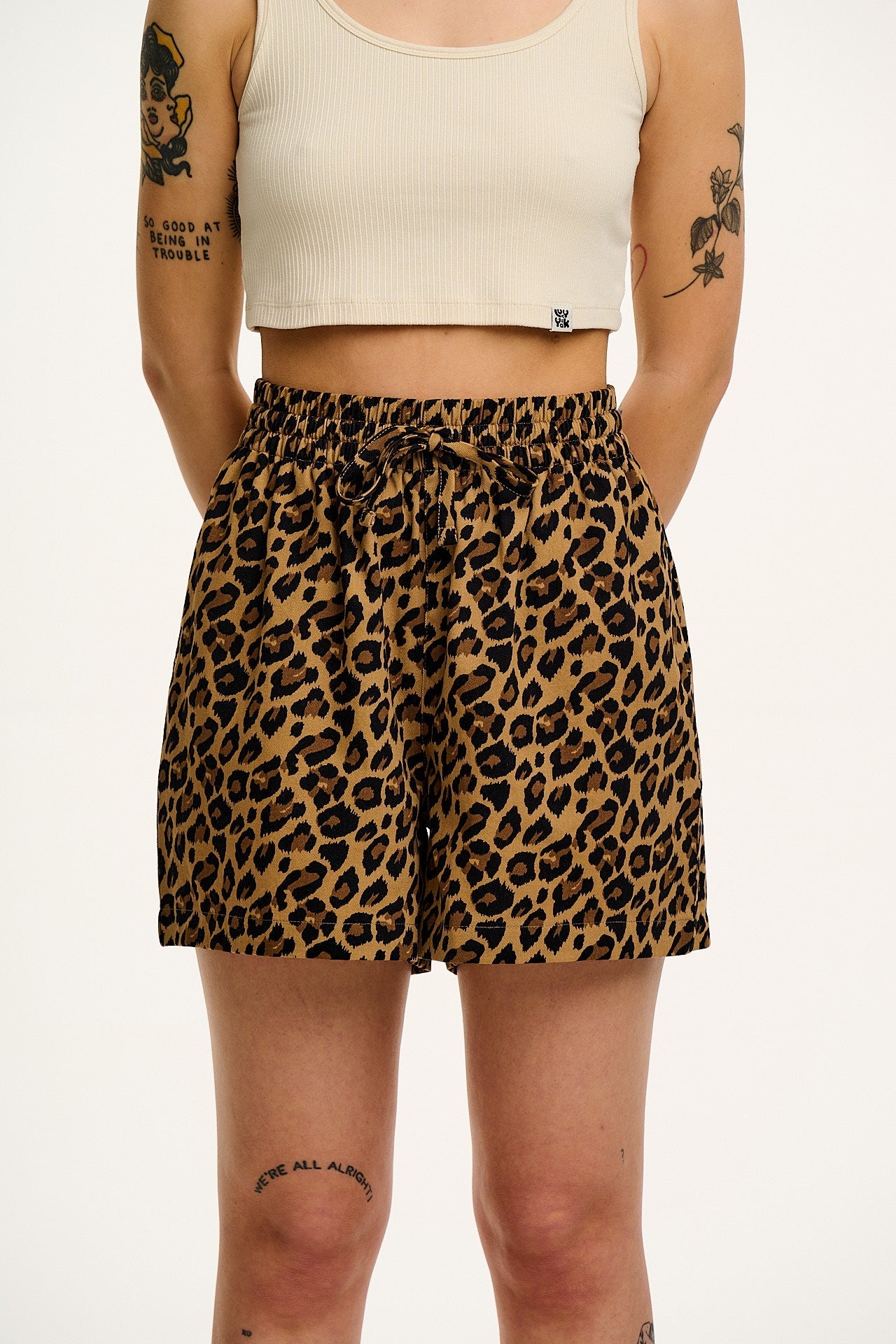 Charlie - Cotton Shorts in Leopard Print