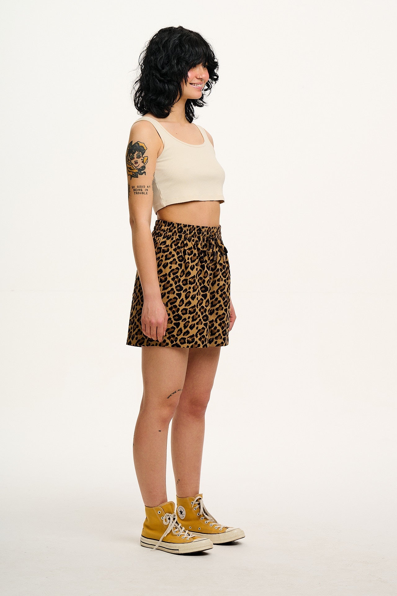 Charlie - Cotton Shorts in Leopard Print