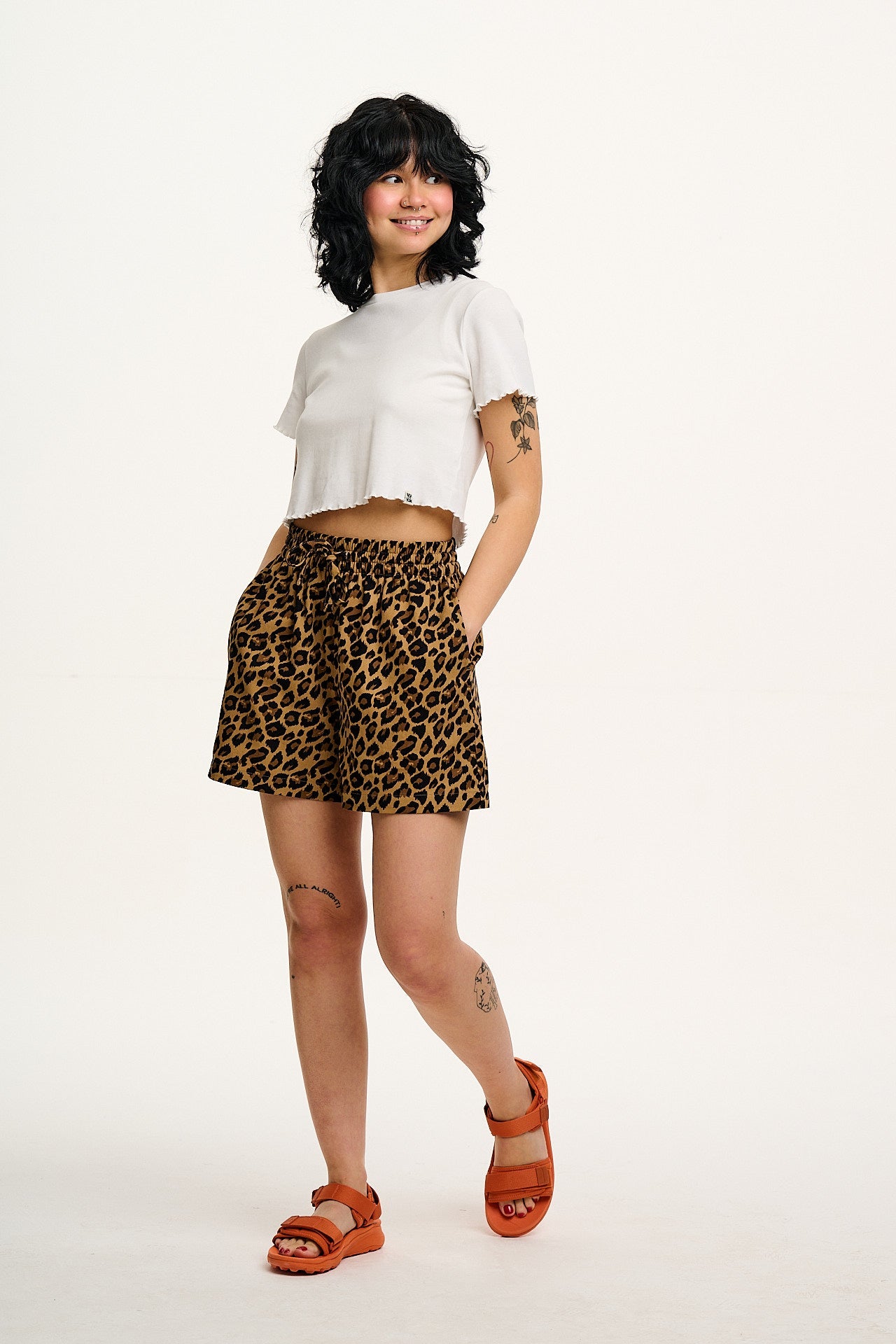 Charlie - Cotton Shorts in Leopard Print