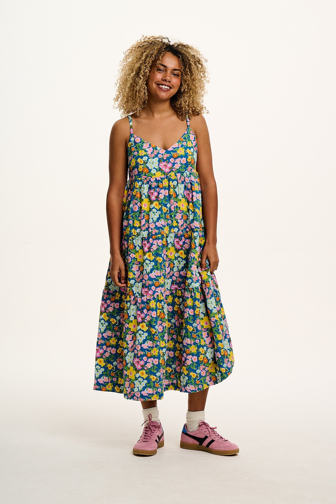 Mable - Maxi Dress in Island Blooms Scribbled Floral Print