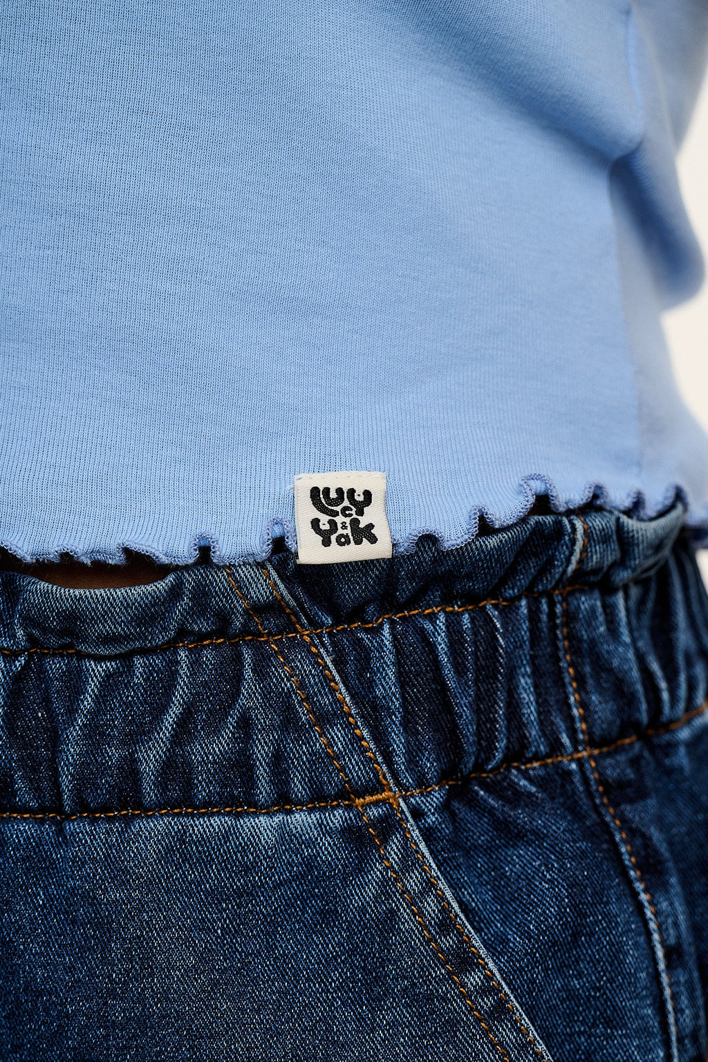 Etta - Sleeveless Cotton Tee in Blue