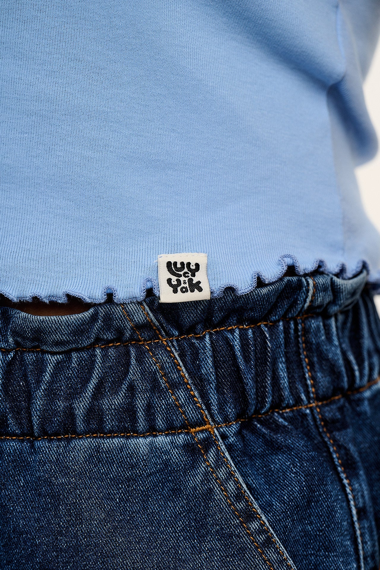 Etta - Sleeveless Cotton Tee in Blue